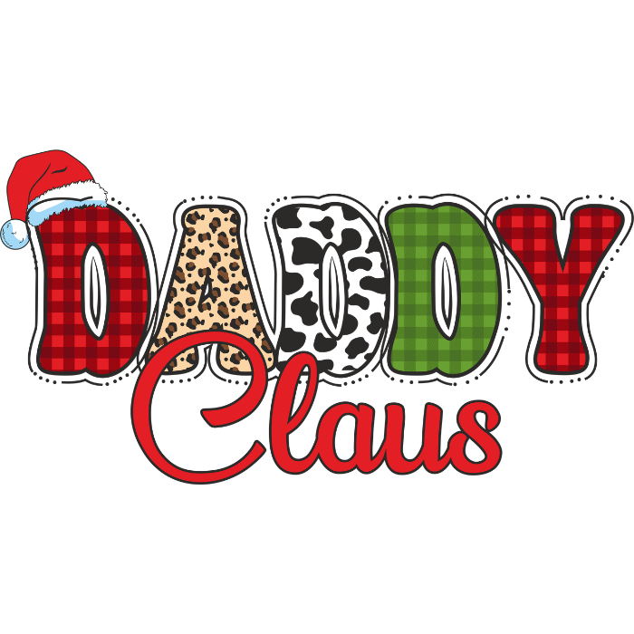 Daddy Claus - 11" x 5.8" DTF Transfer Ready To Press