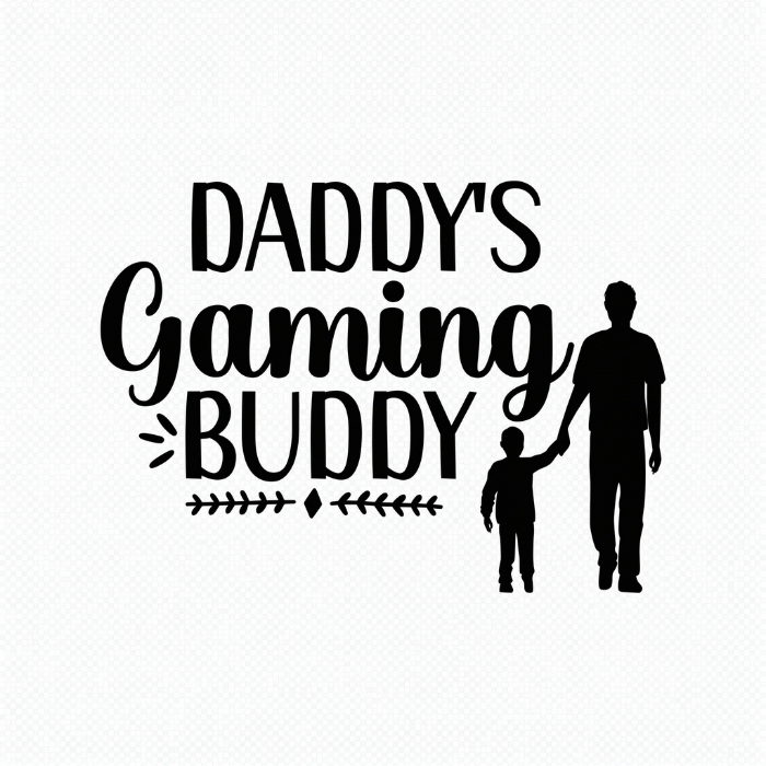 Daddy's Gaming Buddy - 11" x 11" DTF Transfer Ready To Press