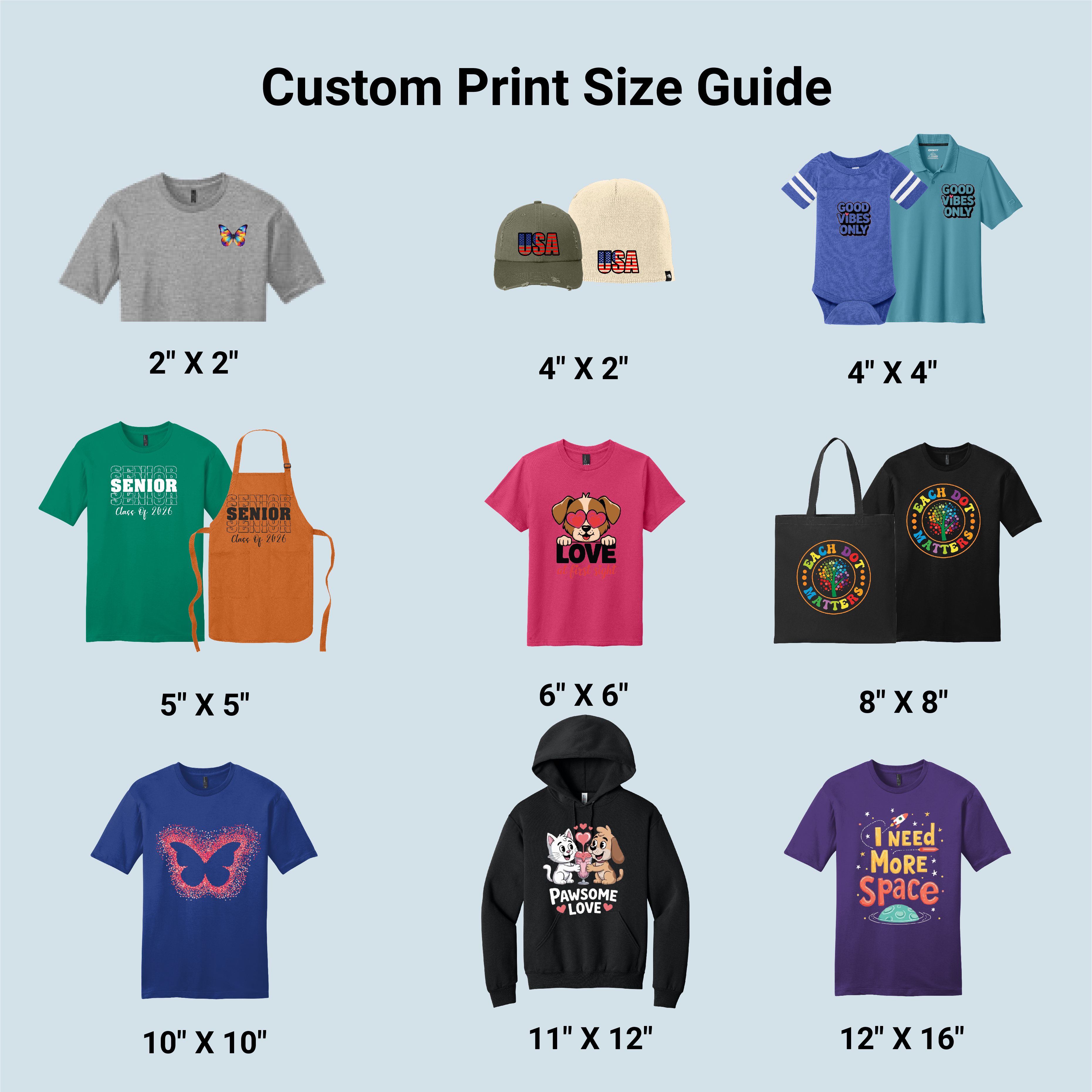 DTF Transfers By Size